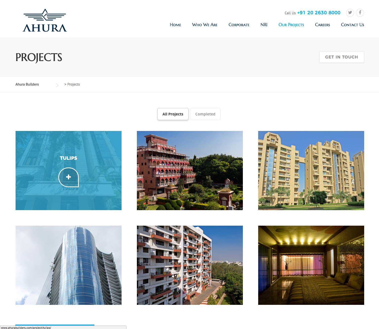 ahura builders website design