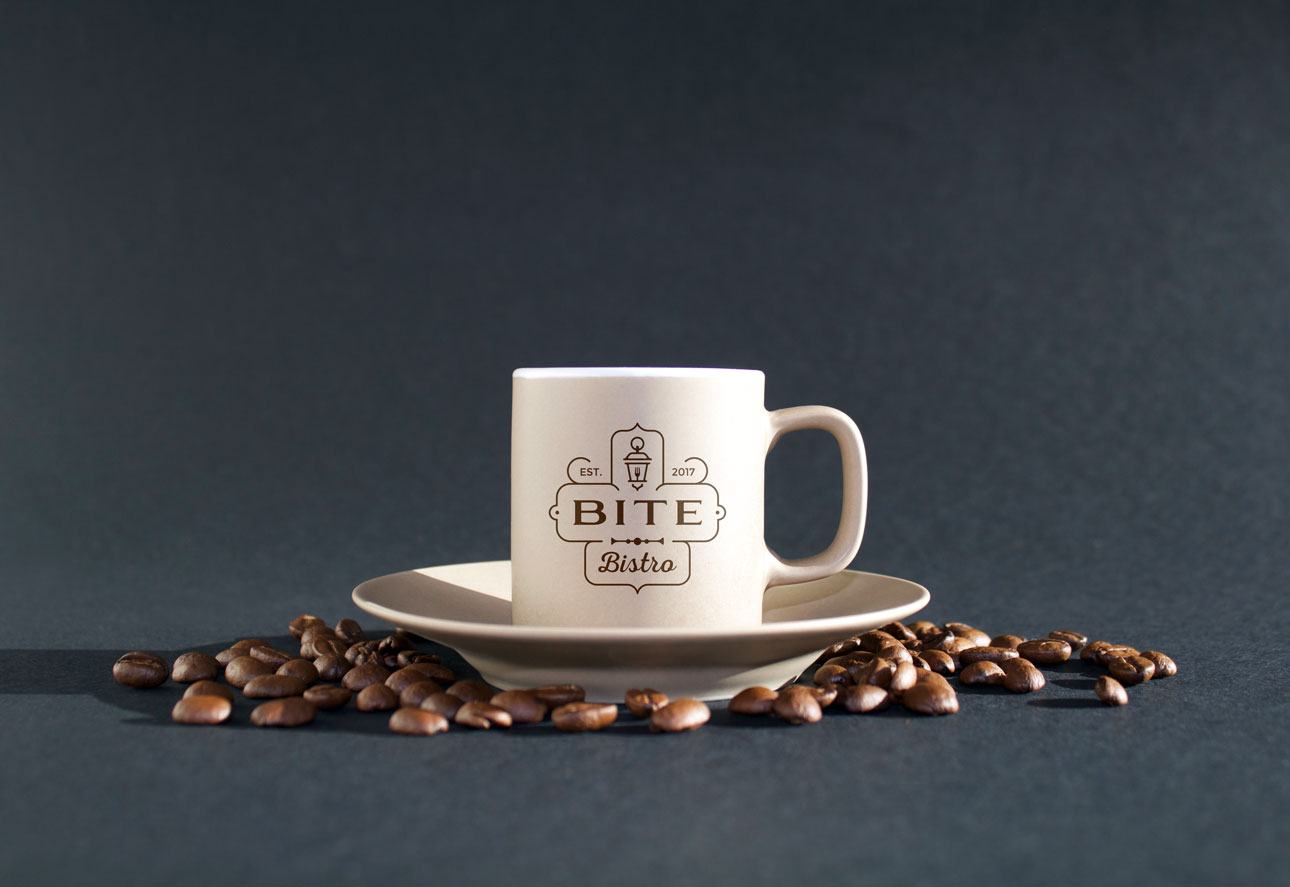 bite bistro cafe logo design