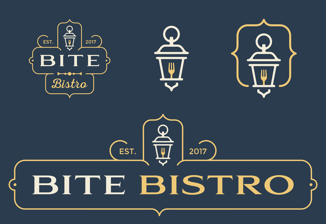 bite bistro cafe logo design a