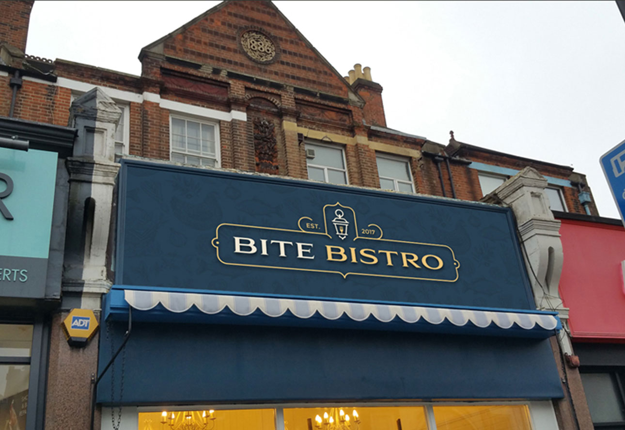 bite bistro cafe logo design