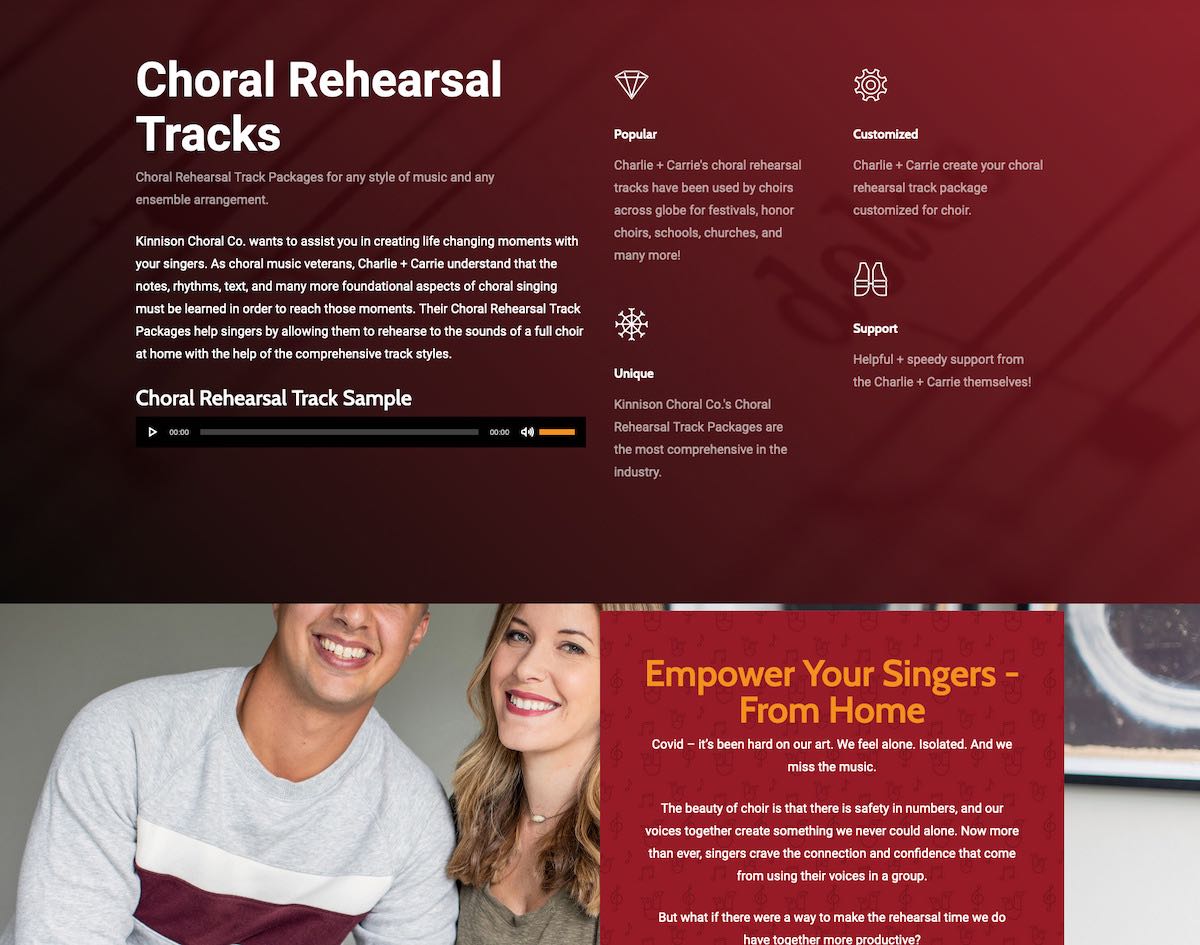 choral music website design