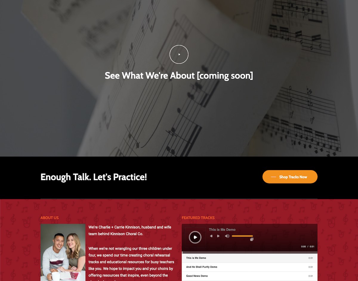choral music website design