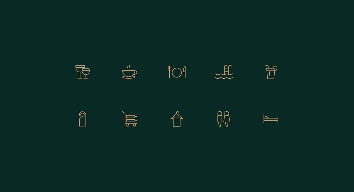maldives resort branding icons design
