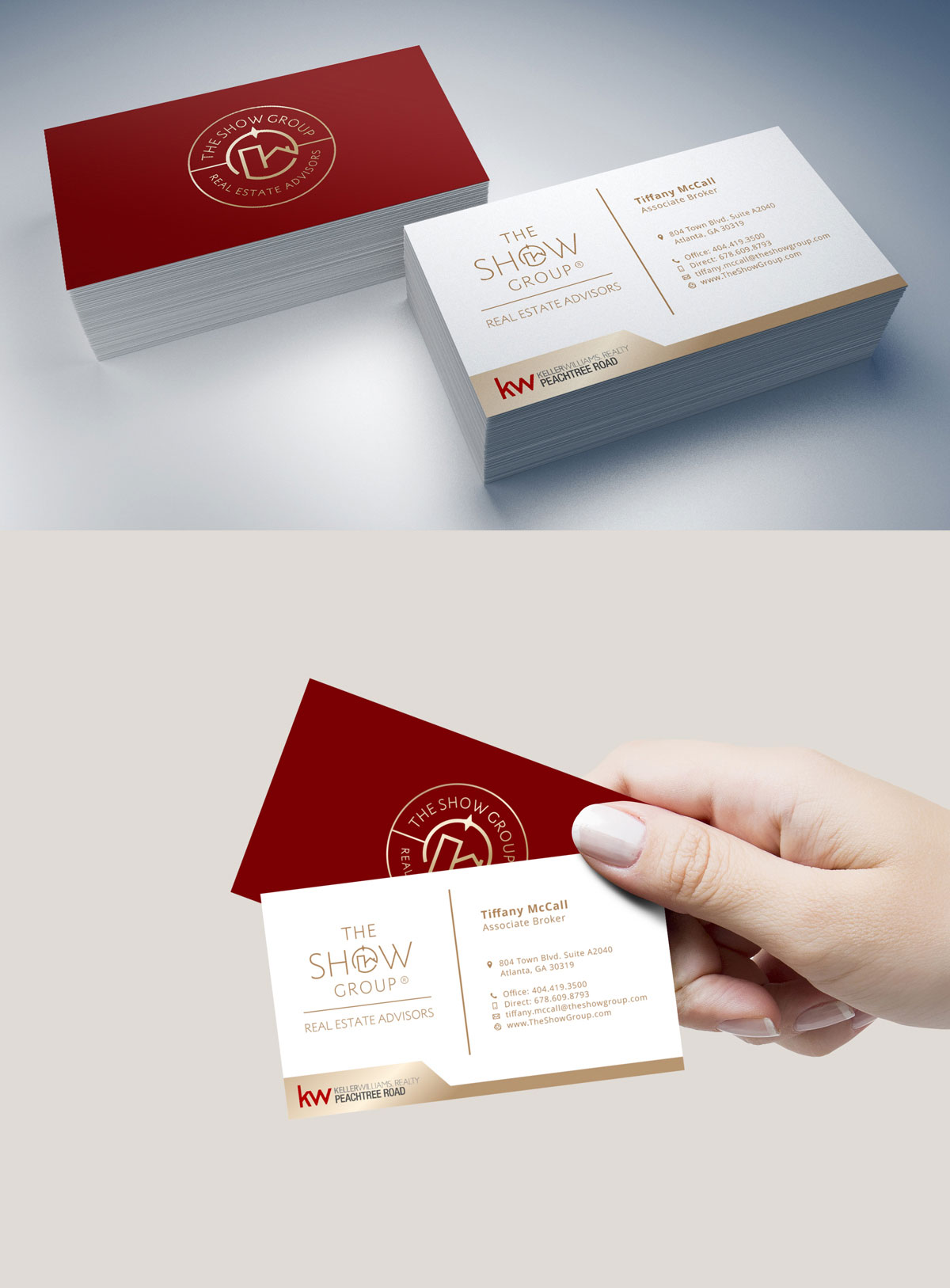 real estate advisors business card design