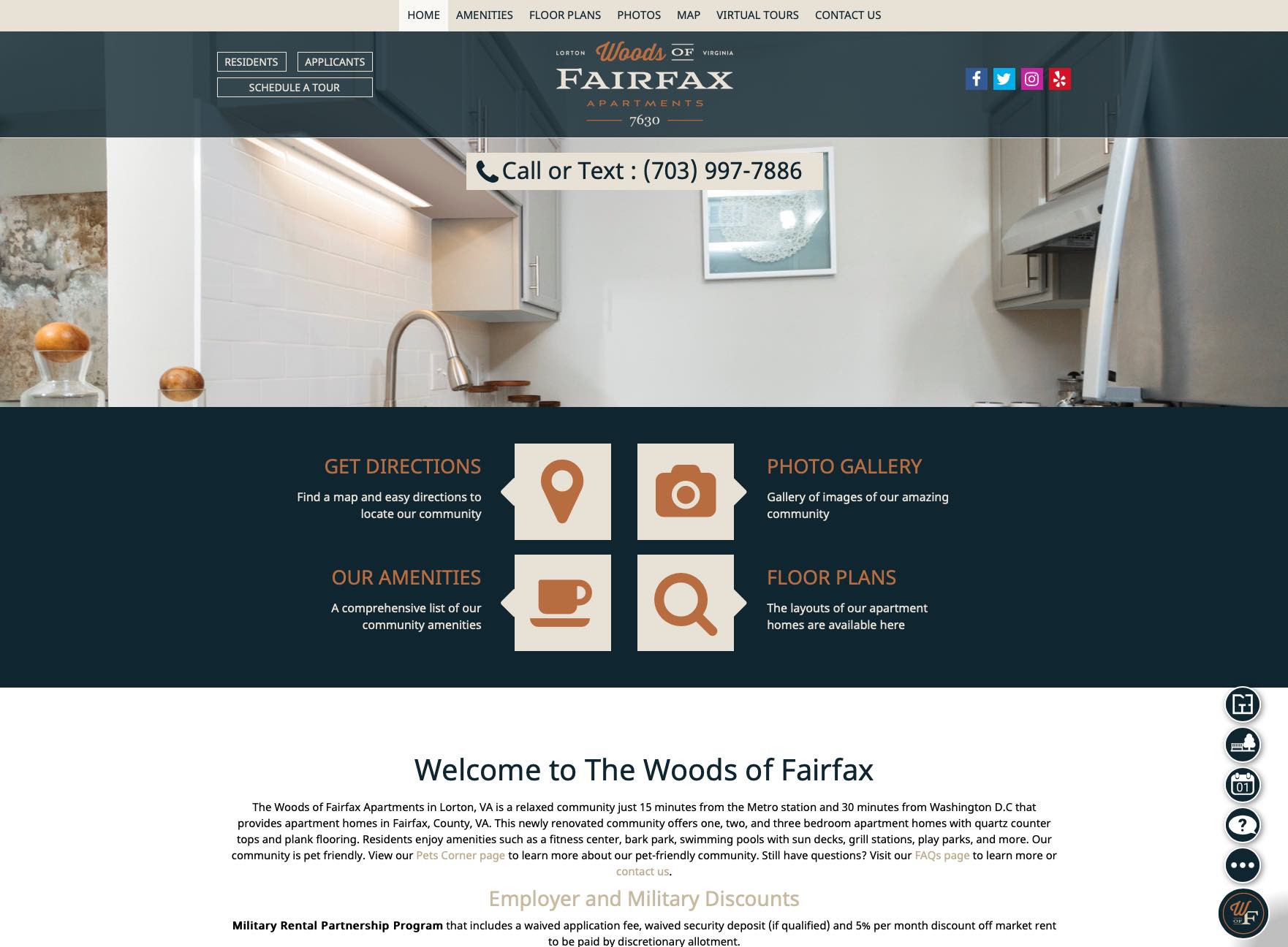 woods of fairfax appartments website design