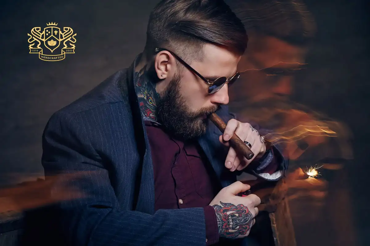 a man in sunglasses smoking a cigar