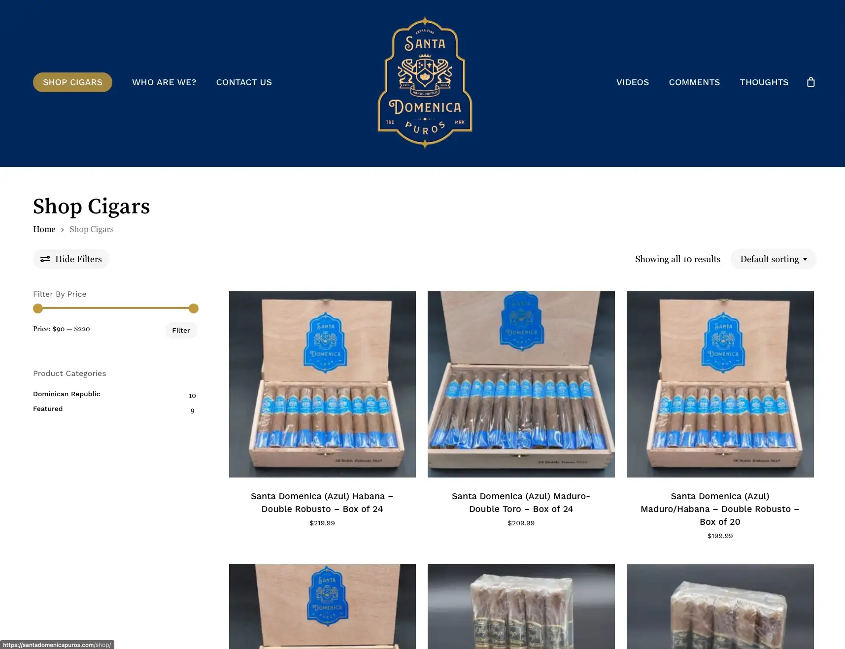 cigar company website design