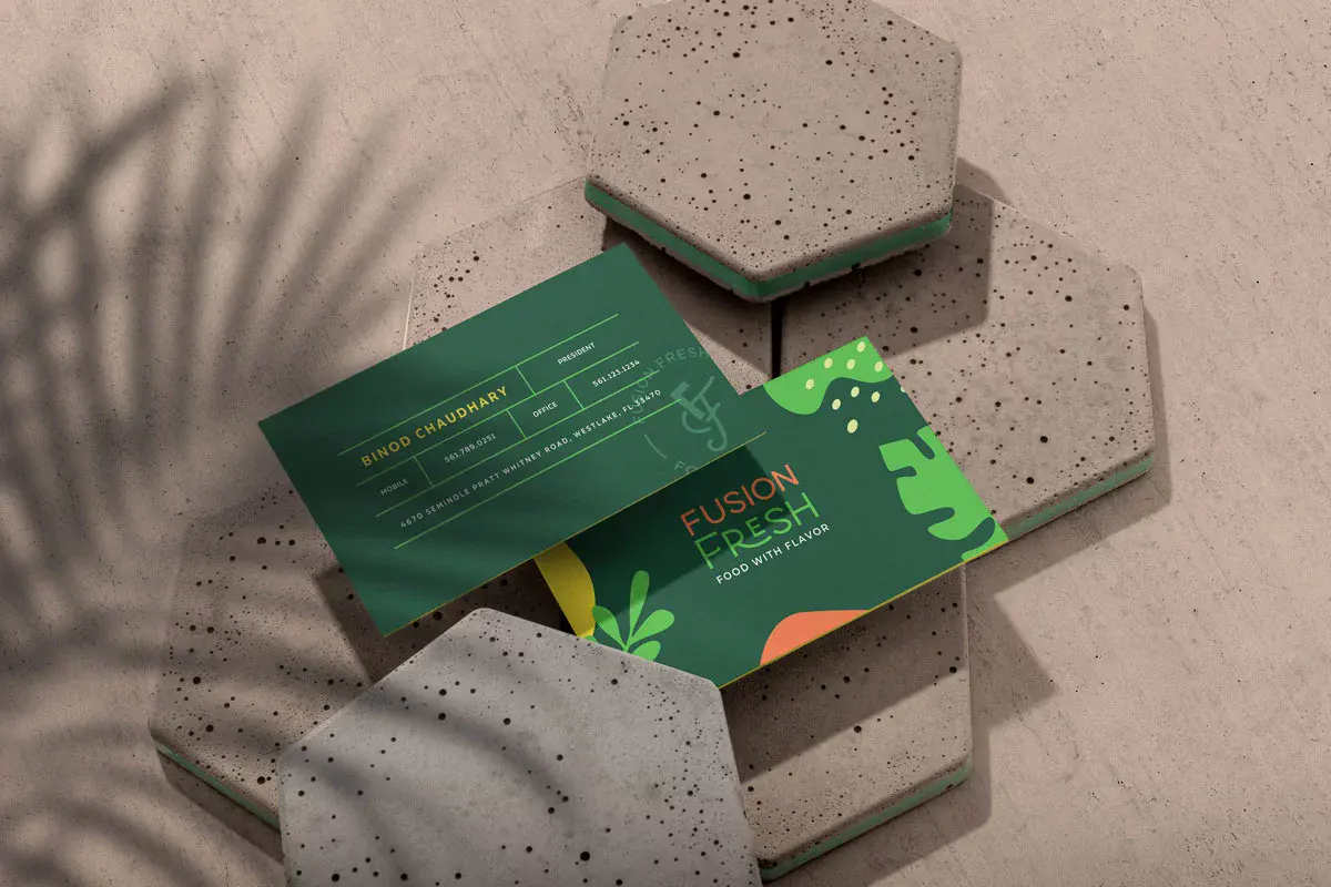 fusion restaurant business card design