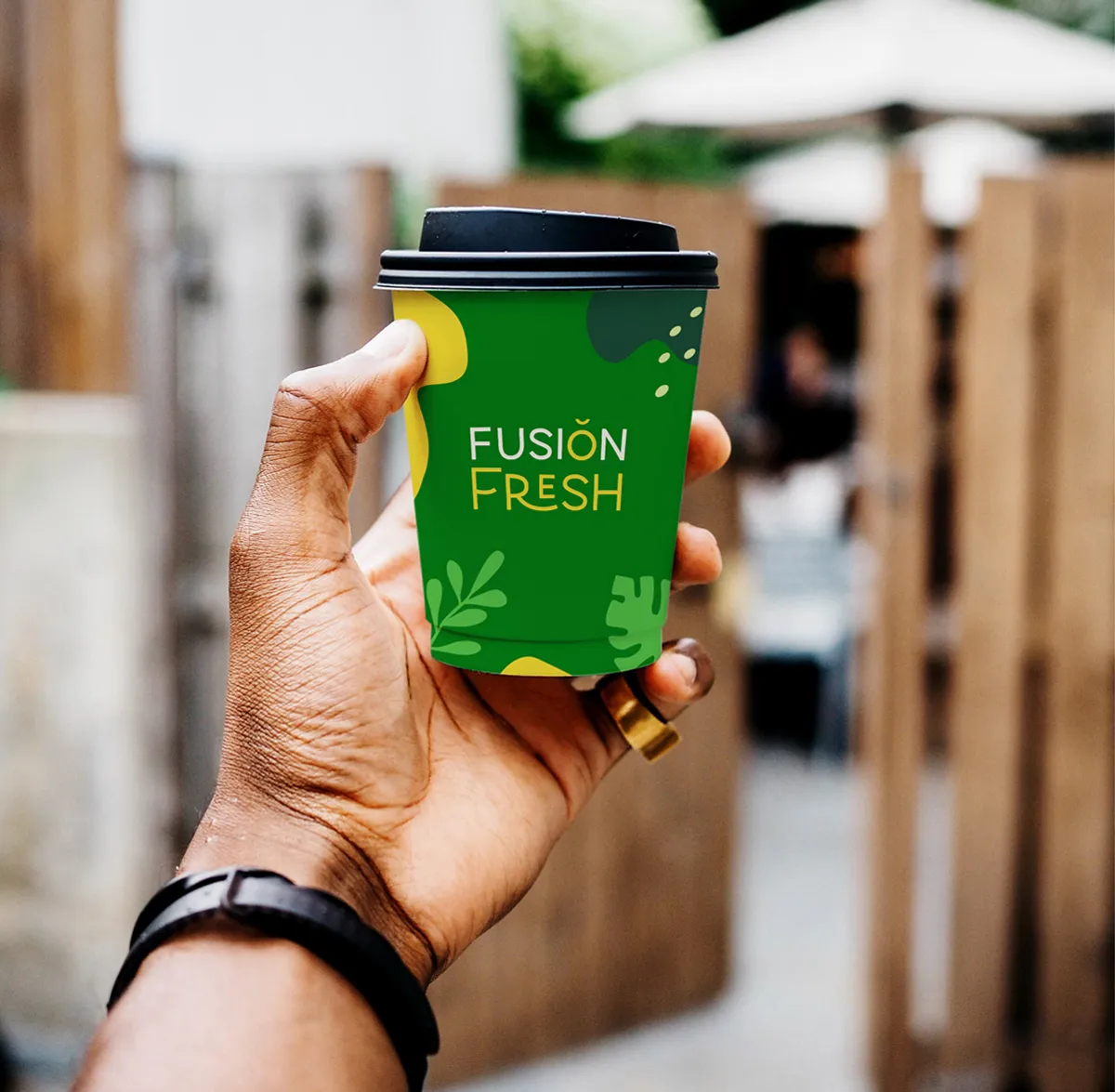 fusion restaurant coffee cup design