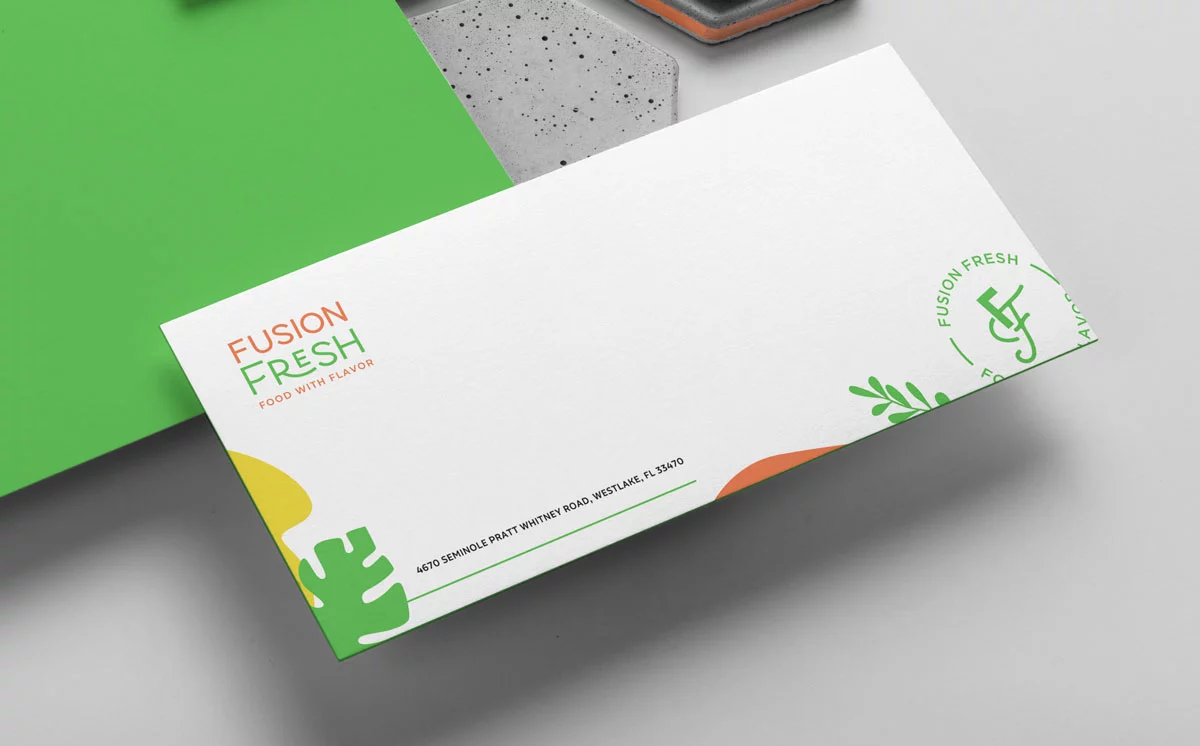 fusion restaurant envelope design