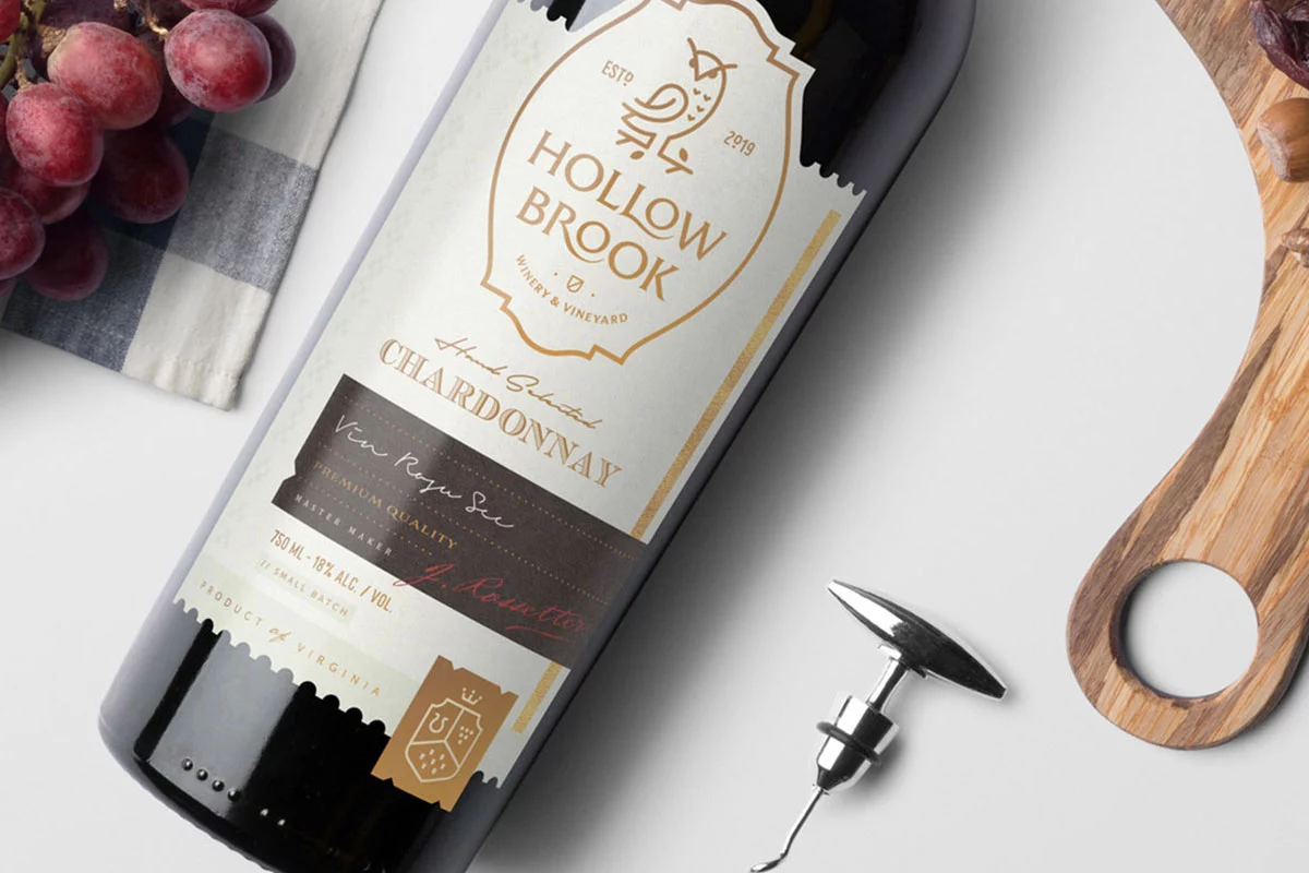 elegant wine label branding