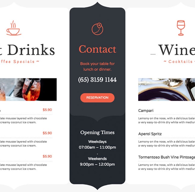 restaurant menu design experience