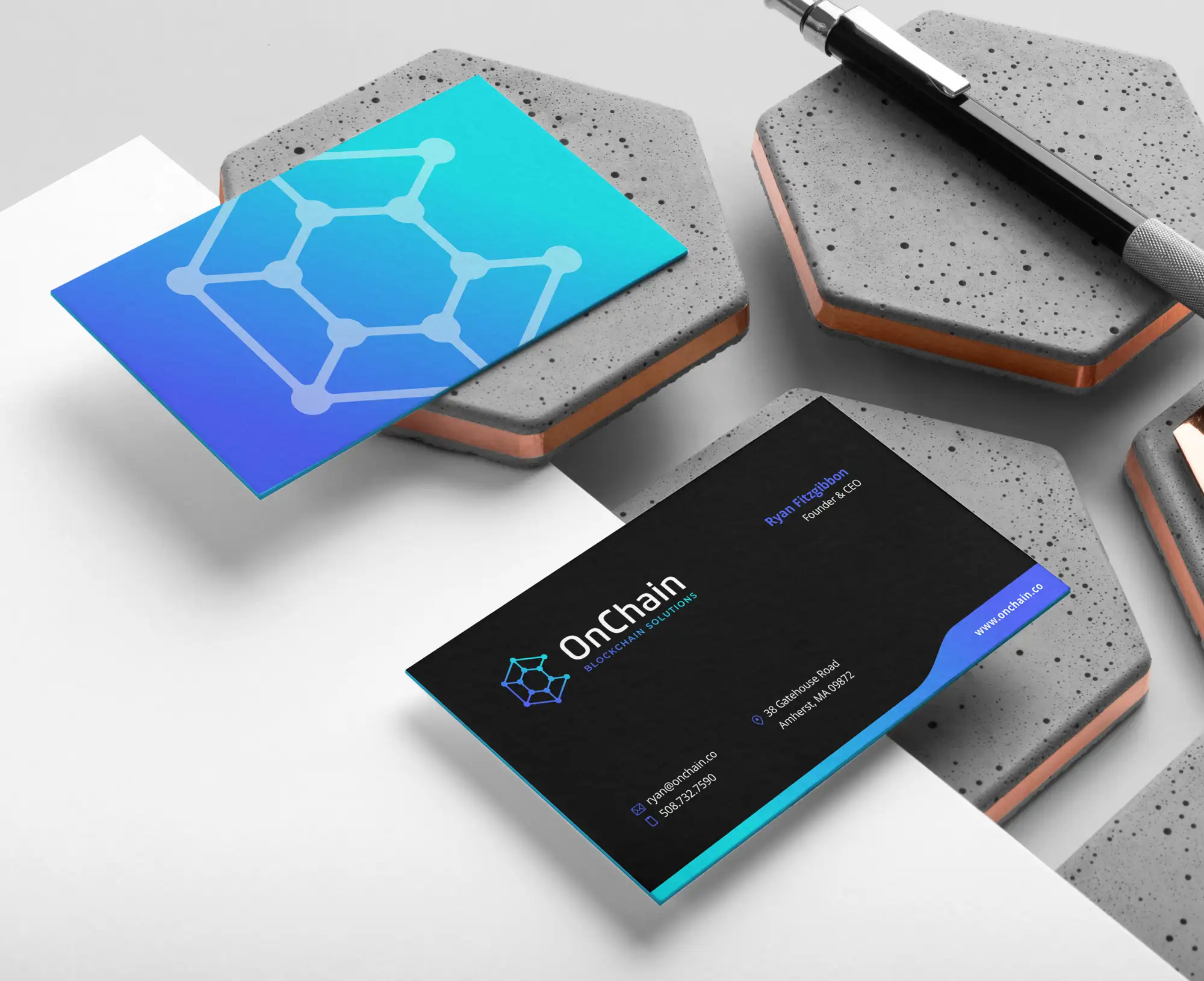 blockchain brand business card