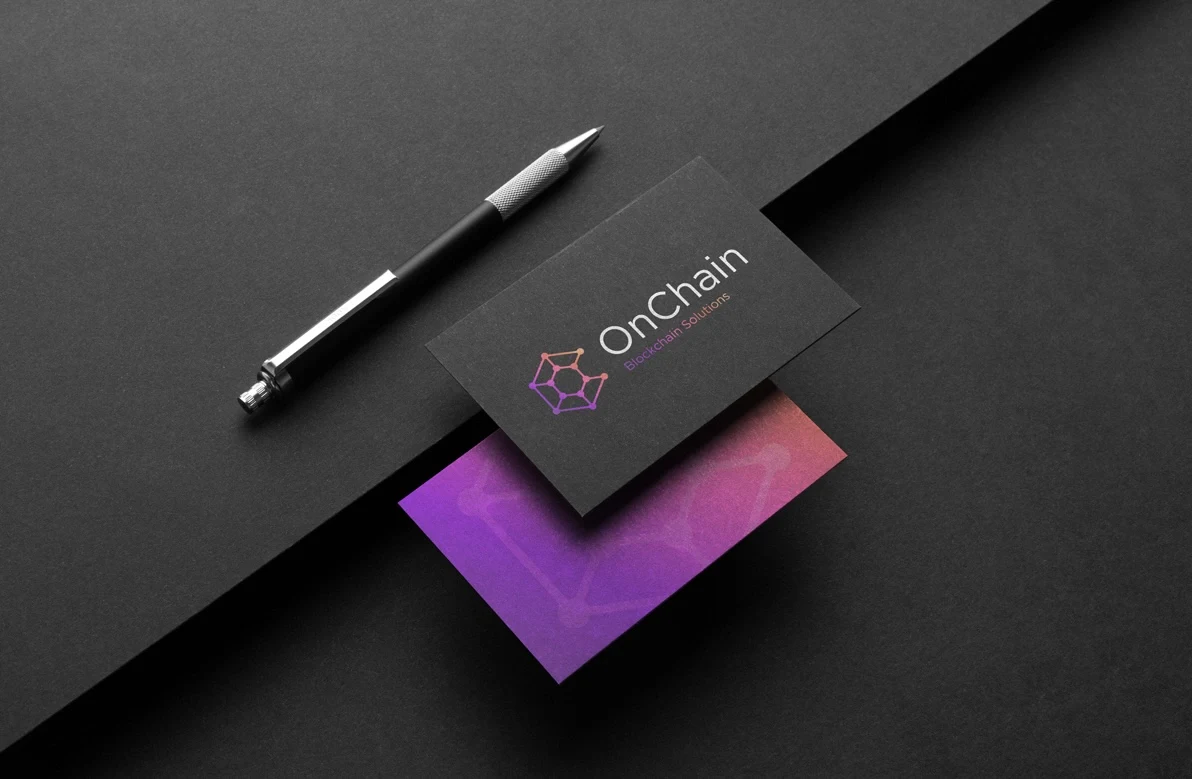 blockchain logo on card